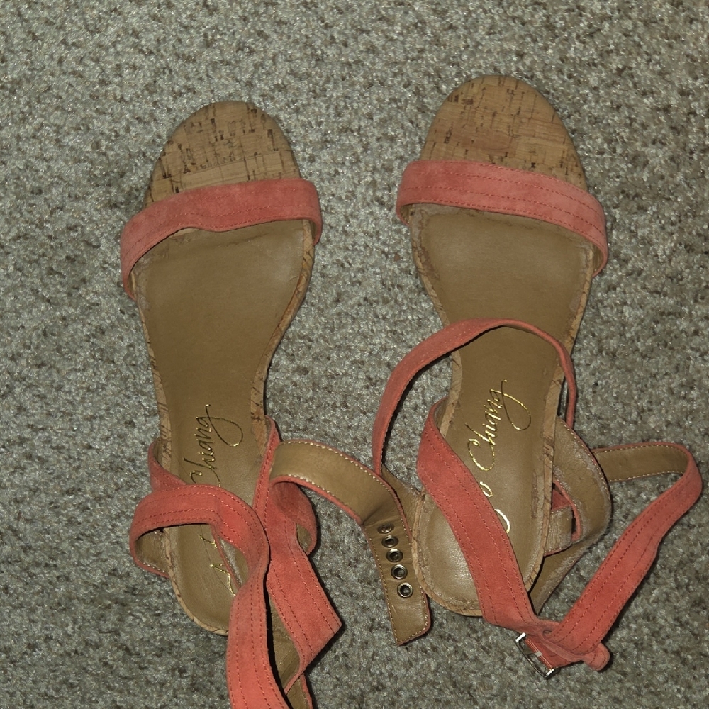 Arturo Chiang Coral Suede Sandals